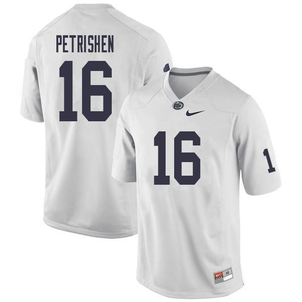 Men #16 John Petrishen Penn State Nittany Lions College Football Jerseys Sale-White